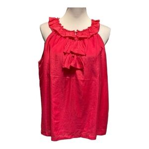 J. Crew Silk Blend Ruffle Front Top top size L